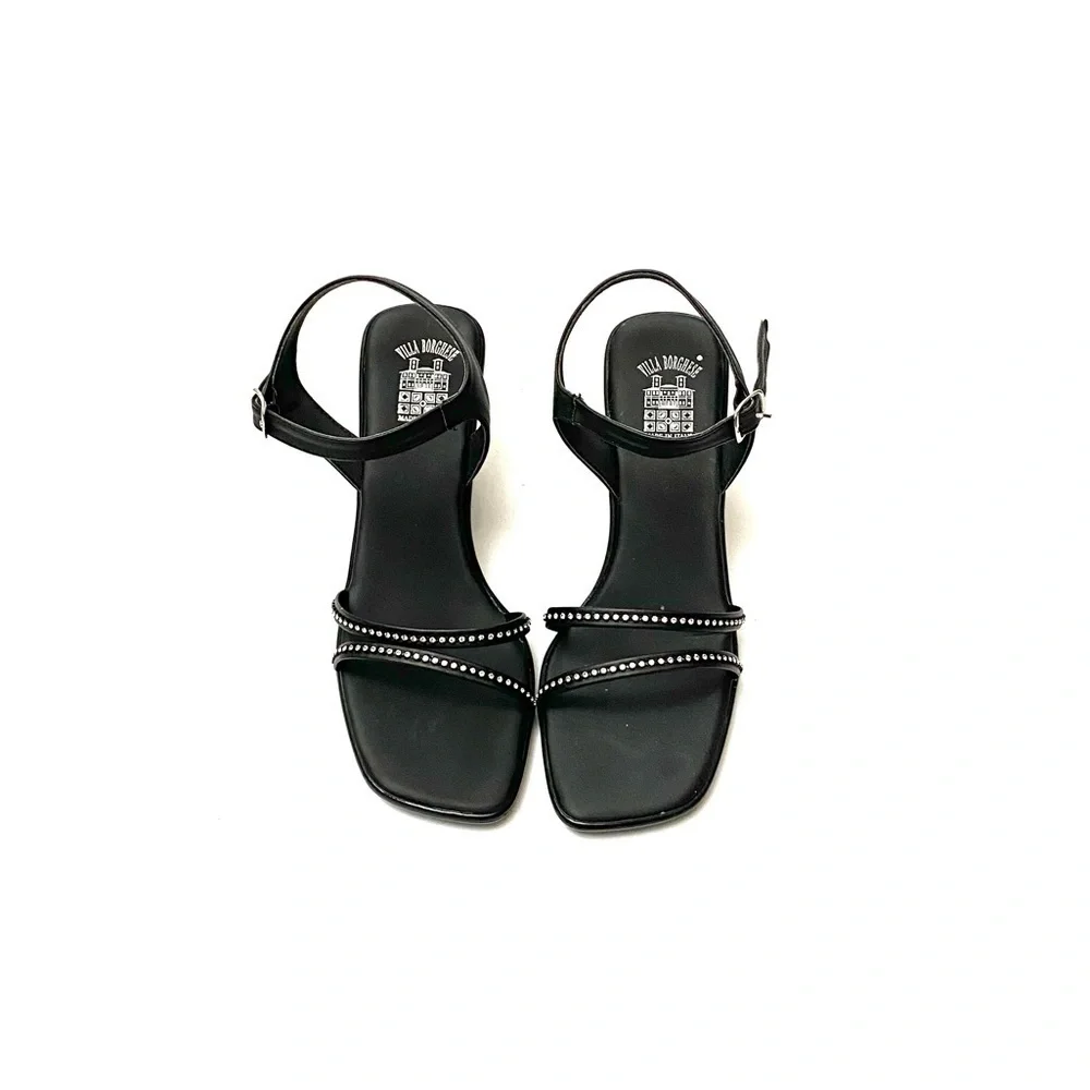 Vintage 1980s deadstock strappy rhinestone heels